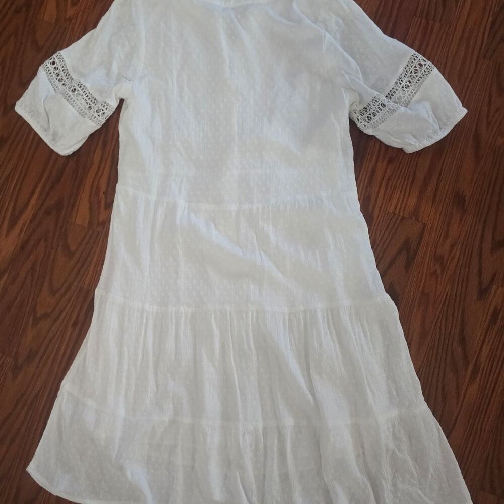 Loft Lace Clip Button Tiered Dress Size S - Picture 2 of 4